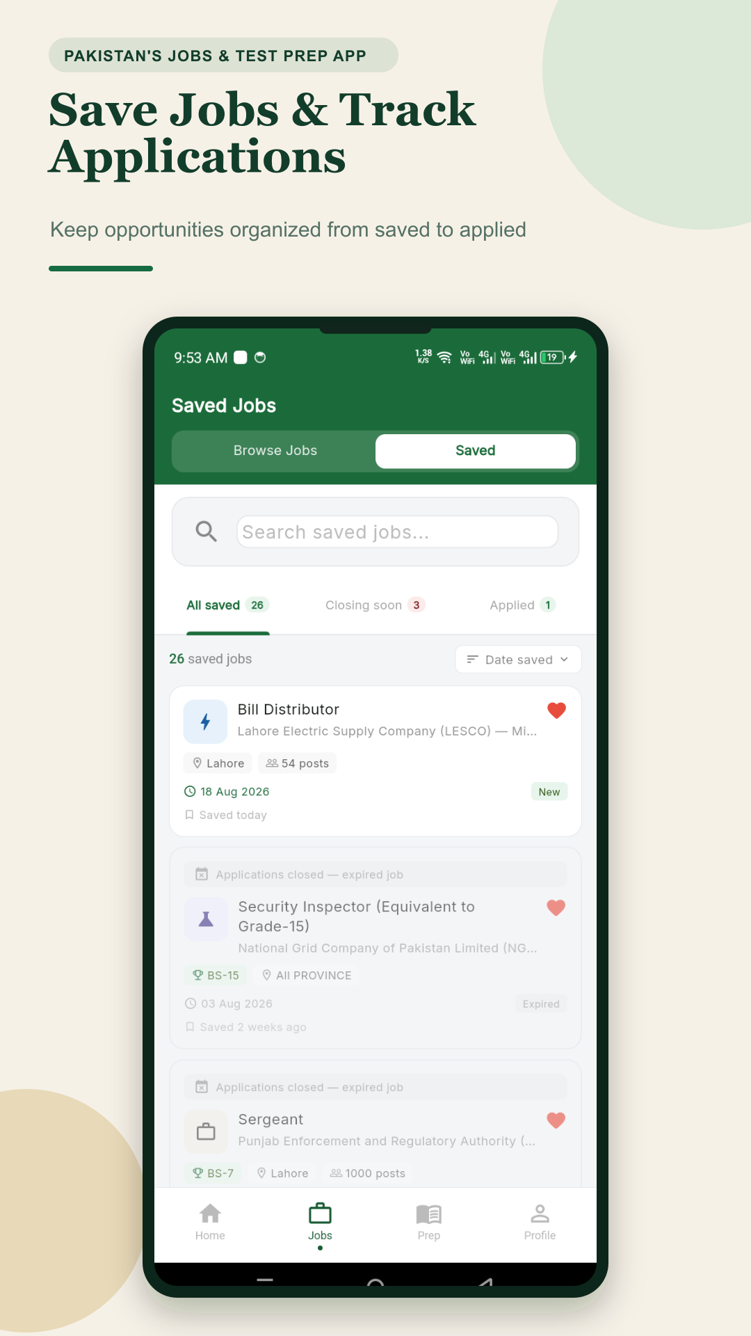 Save Jobs & Track Applications